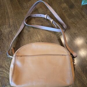 Fossil Tan Crossbody Bag with Adjustable Strap